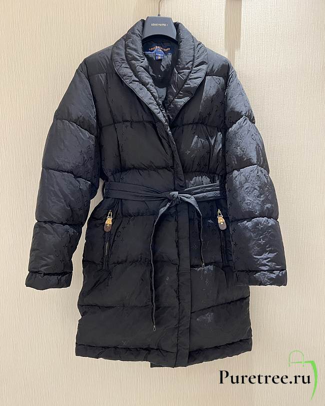 LOUIS VUITTON | Long Down Coat Monogram In Black - 1