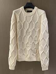 LOUIS VUITTON | Embellished Cable Knit Wool Blend Pullover  - 1