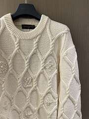 LOUIS VUITTON | Embellished Cable Knit Wool Blend Pullover  - 4