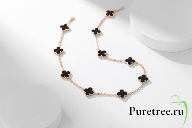 Van Cleef & Arpels | Alhumbra Vintage Necklace Gold Tone In Black - 1