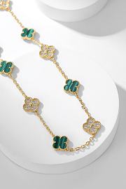 Van Cleef & Arpels | Alhumbra Vintage Necklace Gold Tone In Green - 4