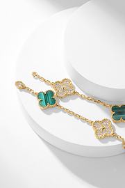 Van Cleef & Arpels | Alhumbra Vintage Necklace Gold Tone In Green - 3