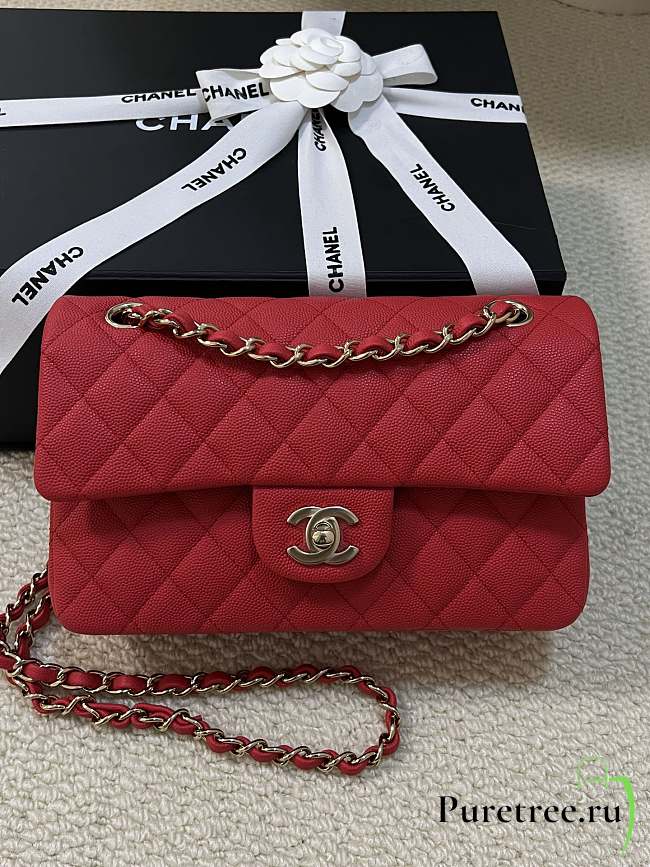 CHANEL | Classic Flap Bag Caviar In Red Color - 1