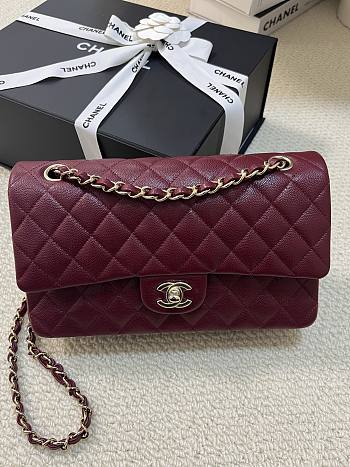 CHANEL | Classic Flap Bag Caviar In Burgundy Color