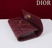 DIOR | Top handle Supple Calfskin Cannage Caro Wallet Burgundy - 6