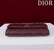 DIOR | Top handle Supple Calfskin Cannage Caro Wallet Burgundy - 5