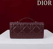 DIOR | Top handle Supple Calfskin Cannage Caro Wallet Burgundy - 4