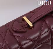 DIOR | Top handle Supple Calfskin Cannage Caro Wallet Burgundy - 2