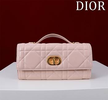 DIOR | Top handle Supple Calfskin Cannage Caro Wallet Pink