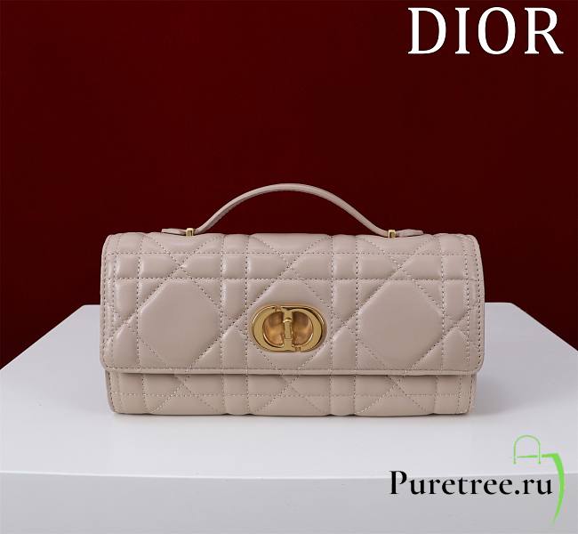 DIOR | Top handle Supple Calfskin Cannage Caro Wallet Beige - 1