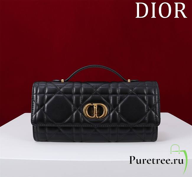 DIOR | Top handle Supple Calfskin Cannage Caro Wallet Black - 1