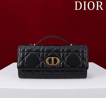 DIOR | Top handle Supple Calfskin Cannage Caro Wallet Black