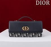 DIOR | Top handle Supple Calfskin Cannage Caro Wallet Dark Blue - 1