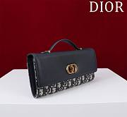 DIOR | Top handle Supple Calfskin Cannage Caro Wallet Dark Blue - 4