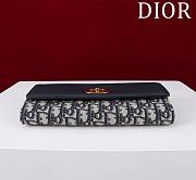 DIOR | Top handle Supple Calfskin Cannage Caro Wallet Dark Blue - 3