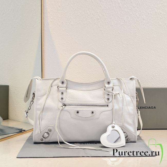 BALENCIAGA | Medium Le City tote bag white - 1