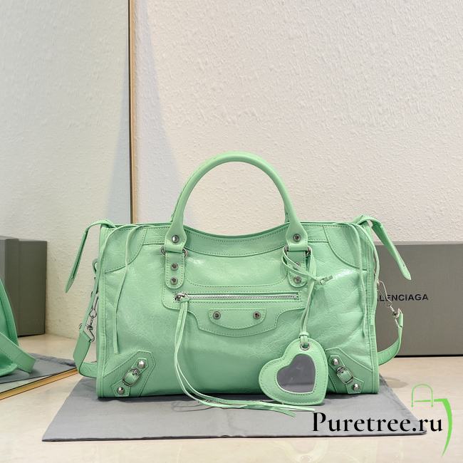 BALENCIAGA | Medium Le City tote bag green - 1