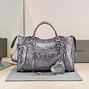 BALENCIAGA | Medium Le City tote bag shiny gray - 1