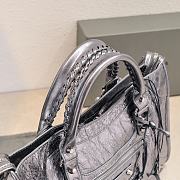 BALENCIAGA | Medium Le City tote bag shiny gray - 5