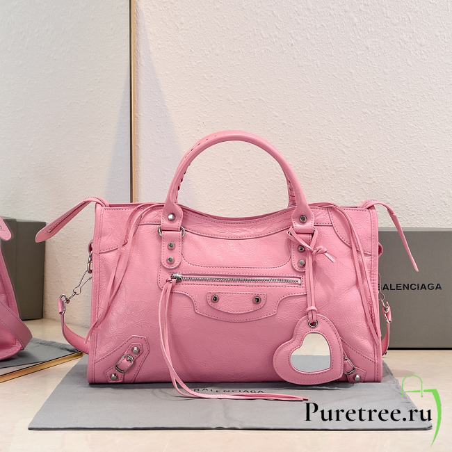 BALENCIAGA | Medium Le City tote bag in pink - 1