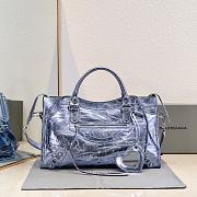 BALENCIAGA | Medium Le City tote bag shiny blue - 1