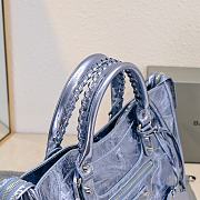 BALENCIAGA | Medium Le City tote bag shiny blue - 4