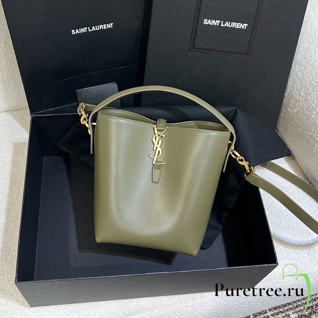 YSL | LE 37 small in shiny leather green - 1