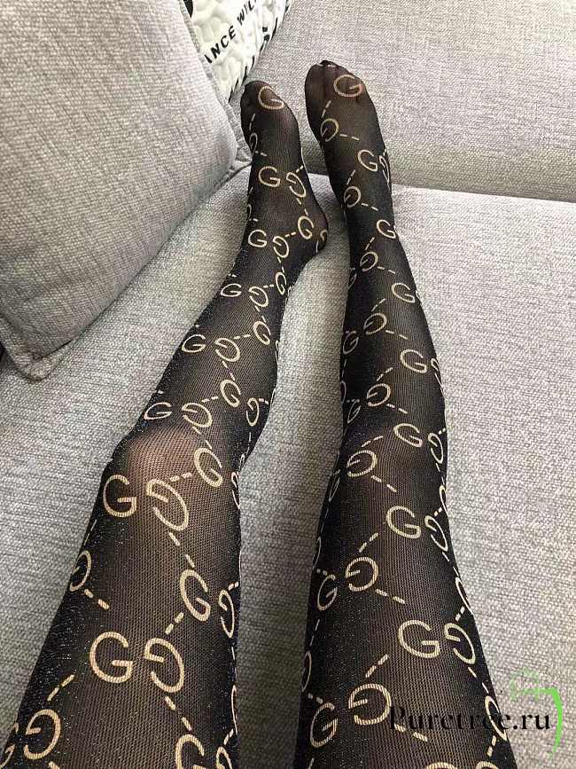 GUCCI | Tights Black-Beige stockings - 1