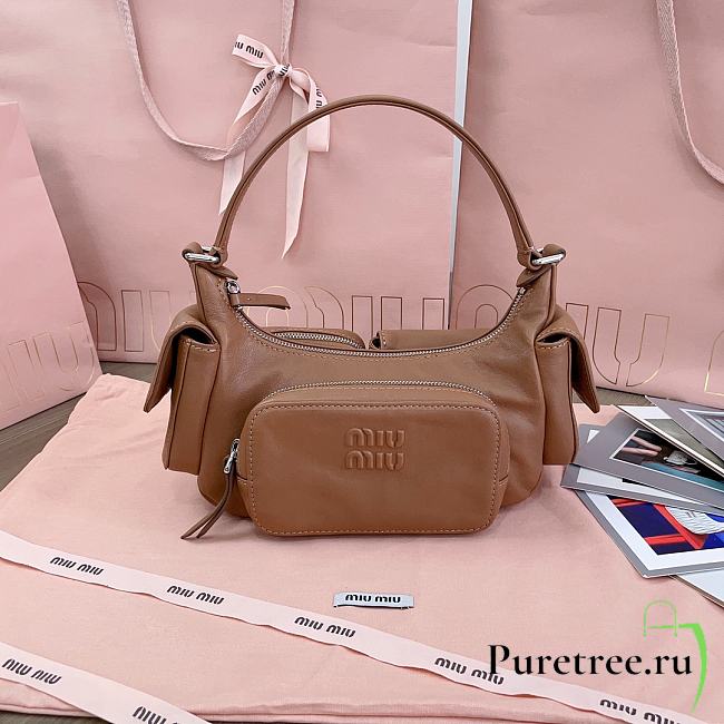 MIUMIU | Nappa leather Pocket bag in brown  - 1