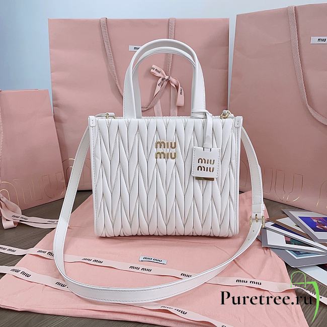 MIUMIU | Matelassé nappa leather tote-bag white - 1