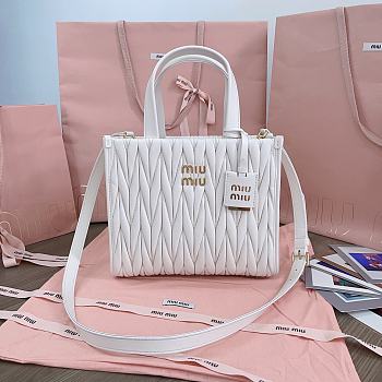 MIUMIU | Matelassé nappa leather tote-bag white