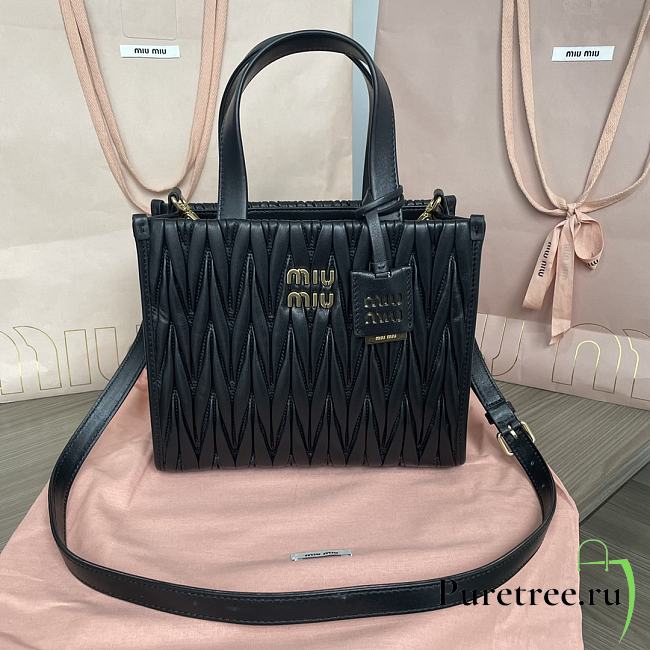 MIUMIU | Matelassé nappa leather tote-bag black - 1