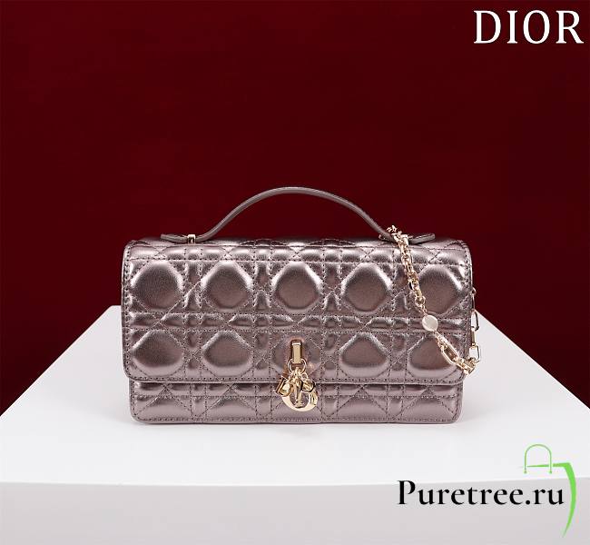 DIOR | My Mini Bag Iridescent Metallic Shiny Purple-Tone Cannage Lambskin - 1