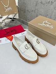 CHRISTIAN LOUBOUTIN | CL Moc Lug leather loafers shiny white - 2