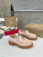 CHRISTIAN LOUBOUTIN | CL Moc Lug leather loafers shiny pink - 3