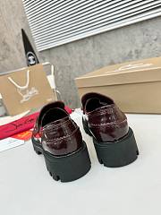 CHRISTIAN LOUBOUTIN | CL Moc Lug leather loafers shiny burgundy - 4