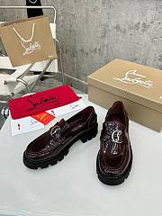 CHRISTIAN LOUBOUTIN | CL Moc Lug leather loafers shiny burgundy - 2