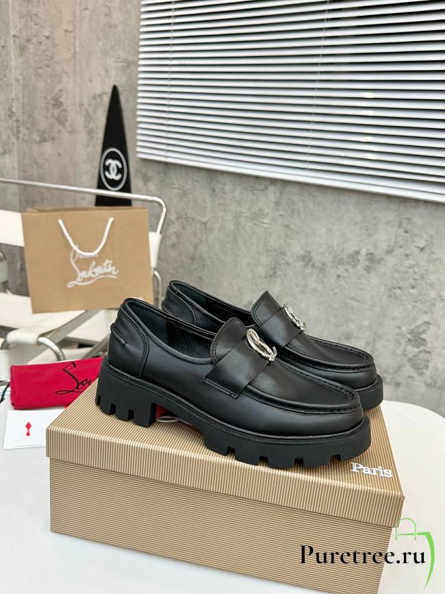 CHRISTIAN LOUBOUTIN | CL Moc Lug leather loafers black - 1