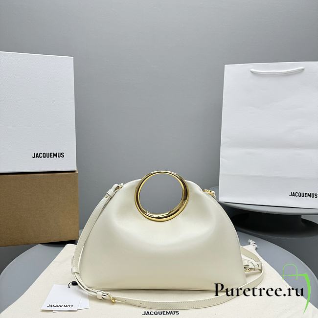 JACQUEMUS | The small Calino Mini ring handbag white - 1