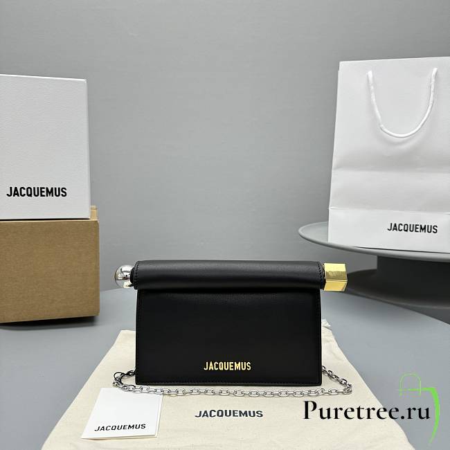 JACQUEMUS | La Petite Pochette Logo Plaque Shoulder Bag Black - 1