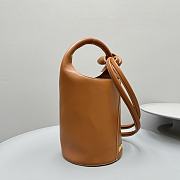 JACQUEMUS | Mini Knotted Bucket Bag Brown - 5