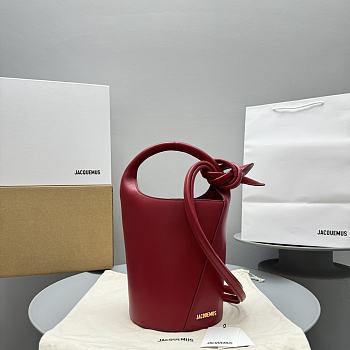 JACQUEMUS | Mini Knotted Bucket Bag Red