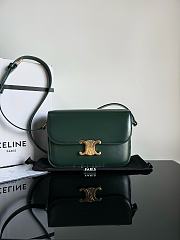 CELINE | Teen Triomphe Bag in shiny calfskin Green - 1