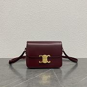 CELINE | Mini Triomphe Bag in shiny calfskin Burgundy - 1