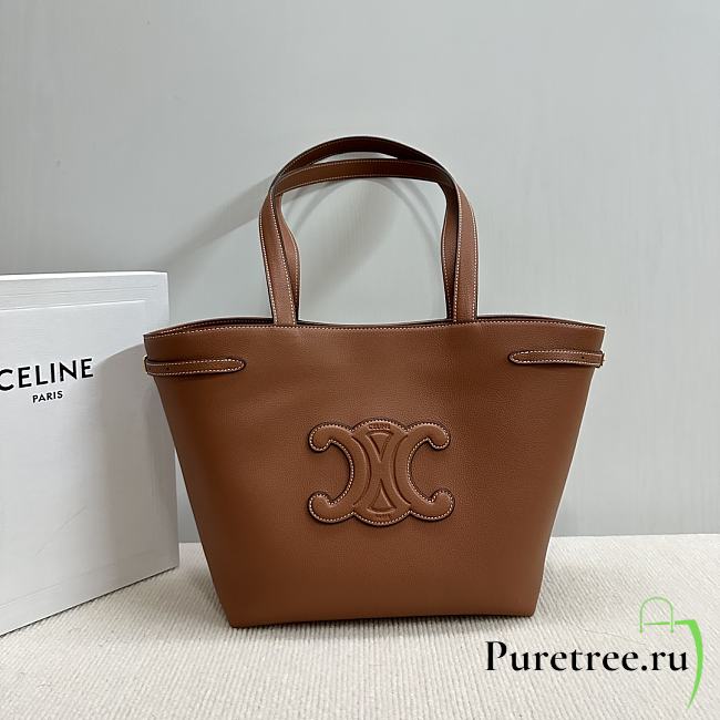 CELINE | SMALL CABAS ANAÏS CUIR TRIOMPHE in Grained calfskin tan - 1