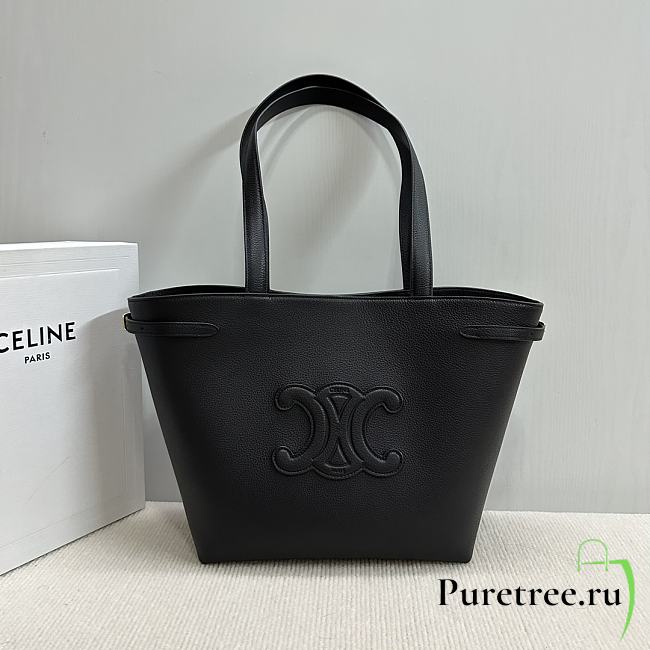 CELINE | SMALL CABAS ANAÏS CUIR TRIOMPHE in Grained calfskin black - 1