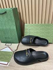 GUCCI | Horsebit Leather Black Sandals - 5