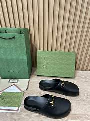 GUCCI | Horsebit Leather Black Sandals - 3