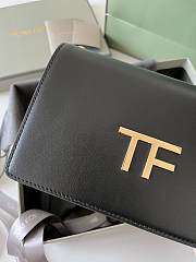 TOM FORD | Palmellato leather baguette bag with logo black - 4