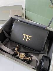 TOM FORD | Palmellato leather baguette bag with logo black - 3